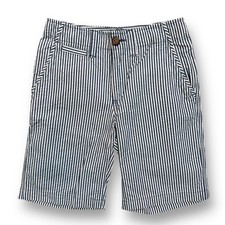 Lands End Boys Shorts 10 Slim Baumwolle Cotton Pinstripe Adjustable Waist Chino