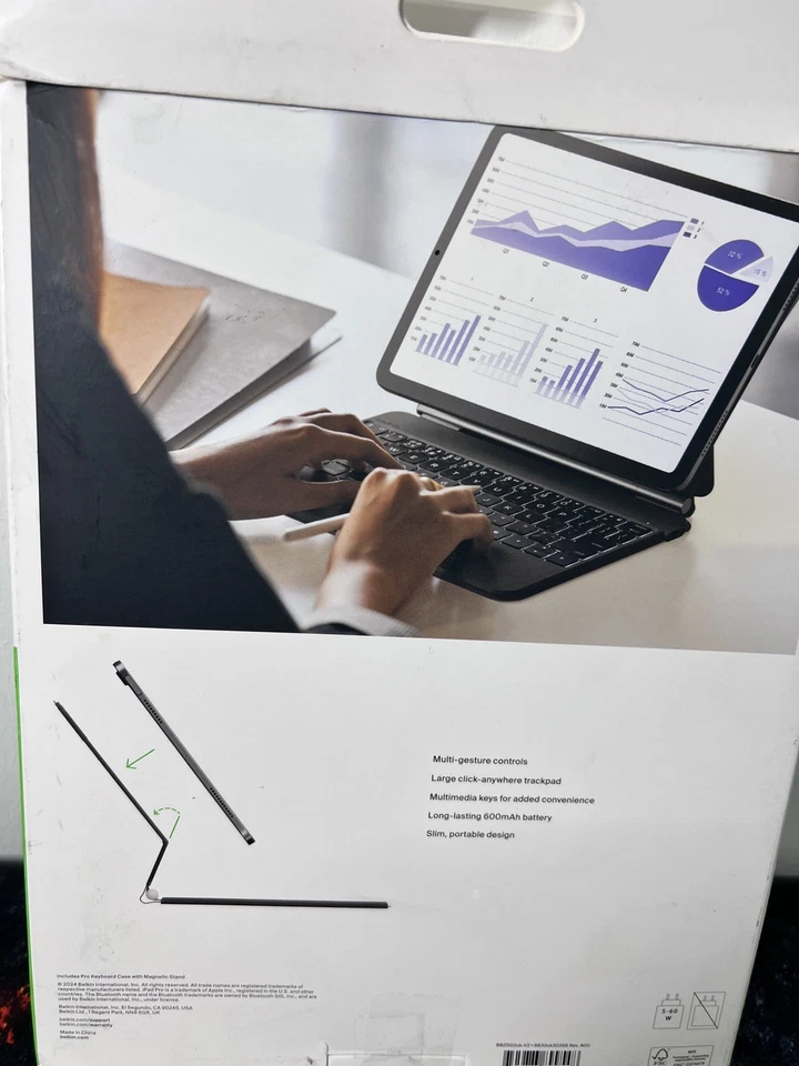 Belkin Connect Pro Keyboard Case with Magnetic Stand for iPad Pro 11” (M4) Black - Image 3 of 4