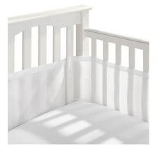 BreathableBaby Classic Breathable Mesh Crib Liner, White Solid Color