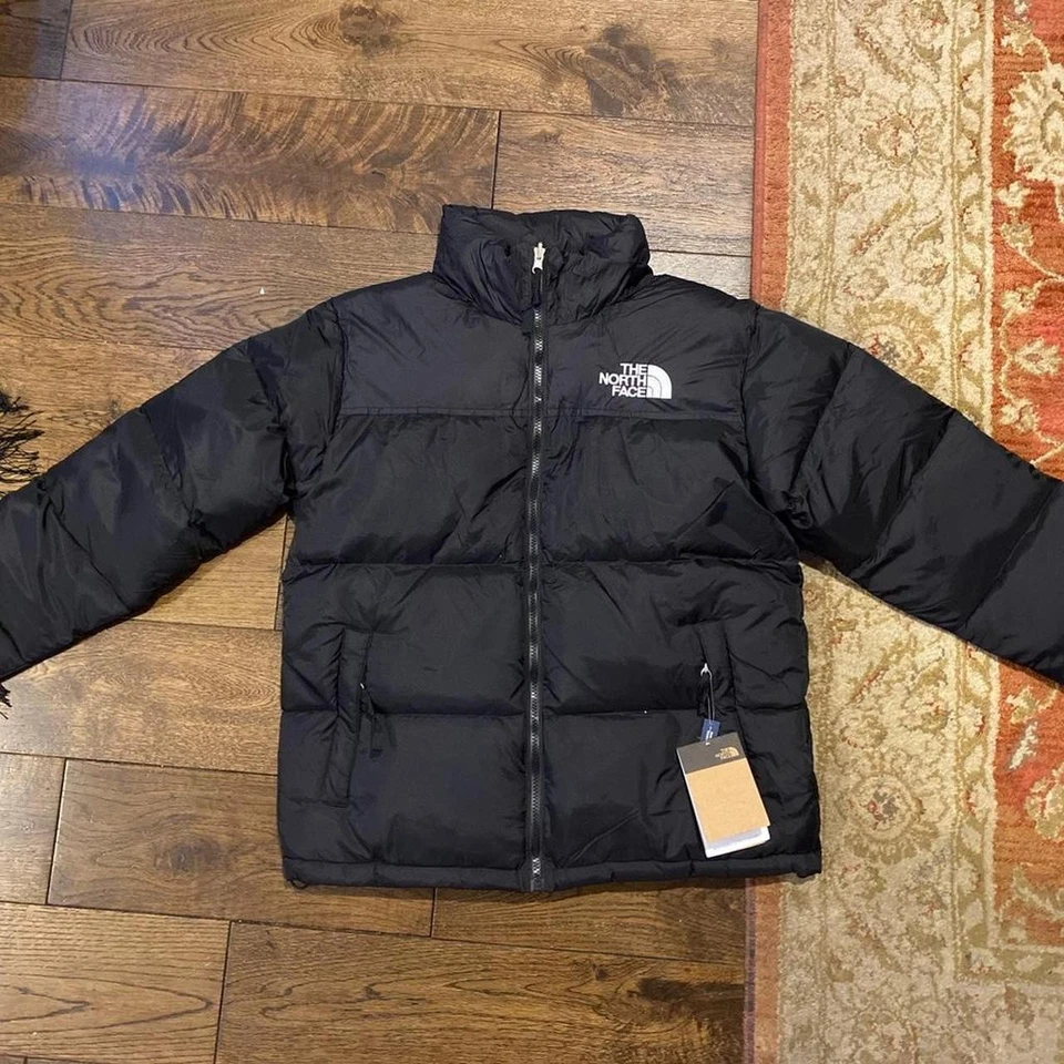 Original mens The North Face Retro Nuptse Jacket - Black, Size M, photo 1 of 3