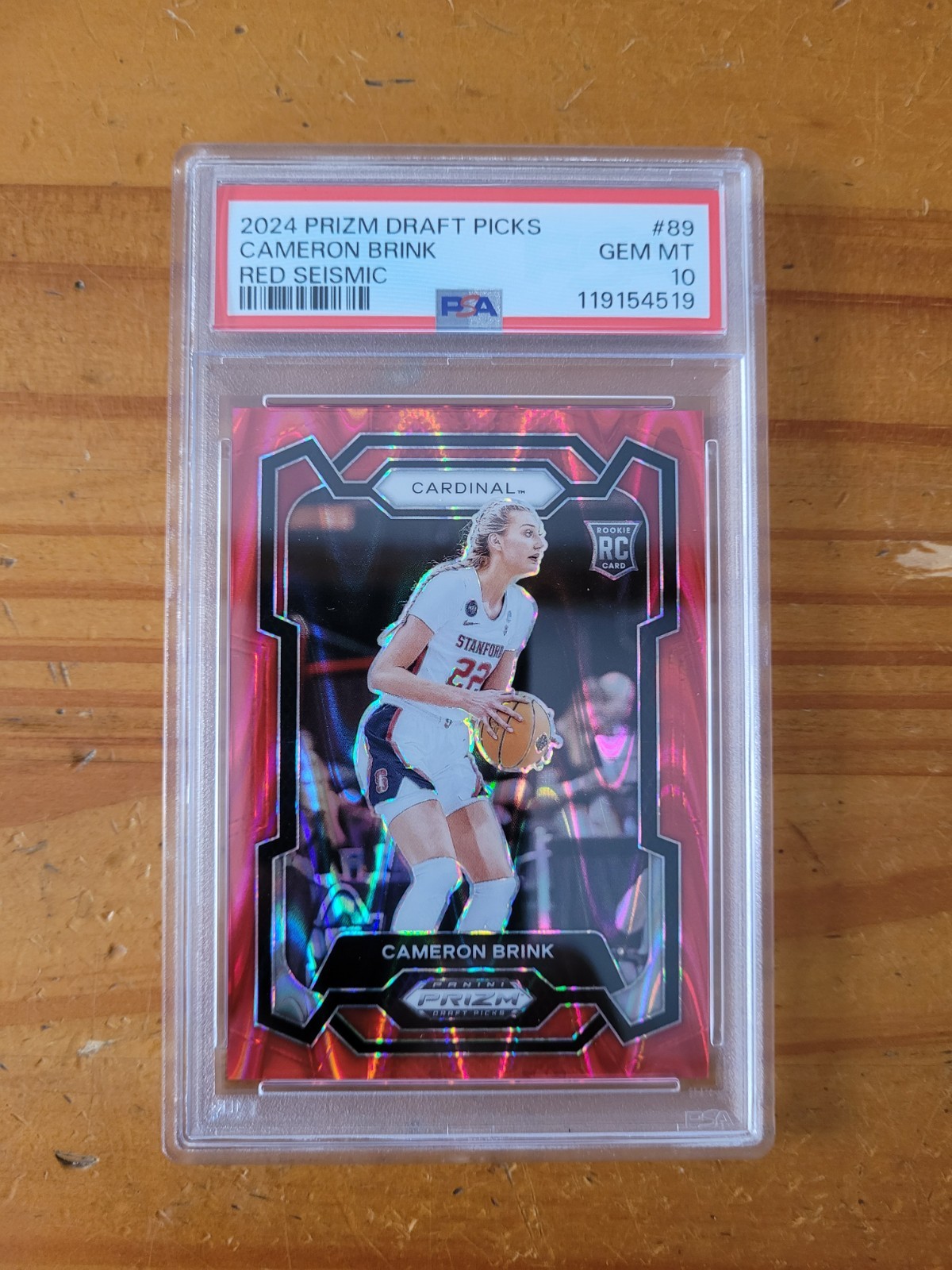 2024-25 Prizm Draft Red Seismic #89 Cameron Brink Rookie PSA 10 Gem Mint 59/225