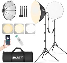 Softbox Photography Lighting Kit 20"x20" Pull Soft Box 50W 3000K-6000K LED Bulb