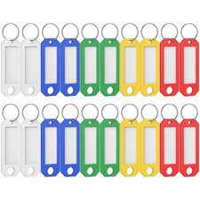 Uniclife 20 Pcs Key Tags, 5 Color Tags with Labels, 20 PCS, Multicolored