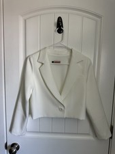 Elegant White Women's Short Blazer