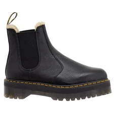 Dr Martens 2976 Quad FL Faux Fur Lined Leather Boots, Black, Mens Size 11 (US)