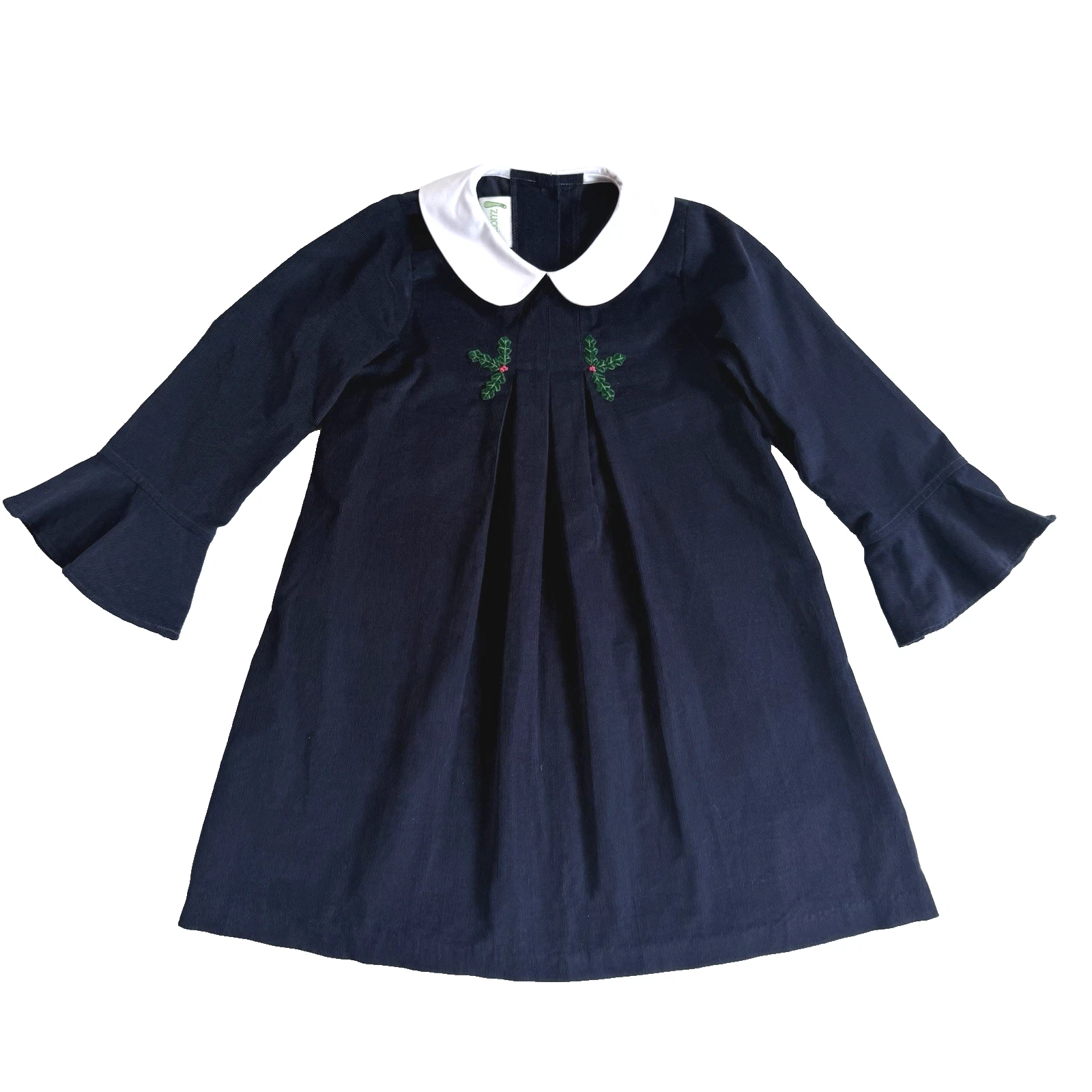 New Peter Pan Collar Smocked Xmas Dress Girl 6 S Embroidered Holiday Corduroy