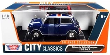 1961-1967 Morris Mini Cooper RHD (Right Hand Drive) Dark Blue with British Flag