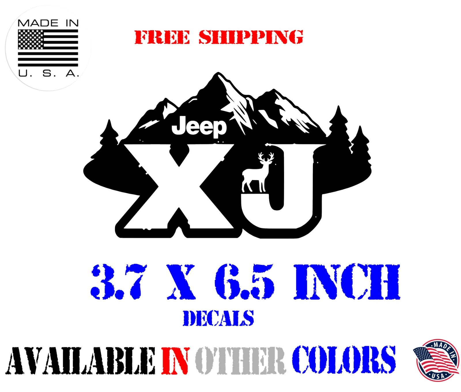 Cherokee XJ JEEP mountain decals 89-01' XJ 4X4 stickers