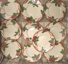 Vtg Set of 10 Franciscan Apple 6 1/4" Bread Butter Dessert Plates