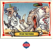 1988 Leaf Baseball's Greatest Grossouts #24b Ryan the Rhino Puzzle back