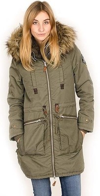 KHUJO Damen Jacke Winterjacke ILENA Wintermantel Parka Mantel olivgrün Gr.XS-NEU