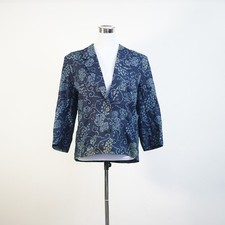 Vintage Japanese Indigo Floral Cotton Jacket Kimono Haori Style Men s S