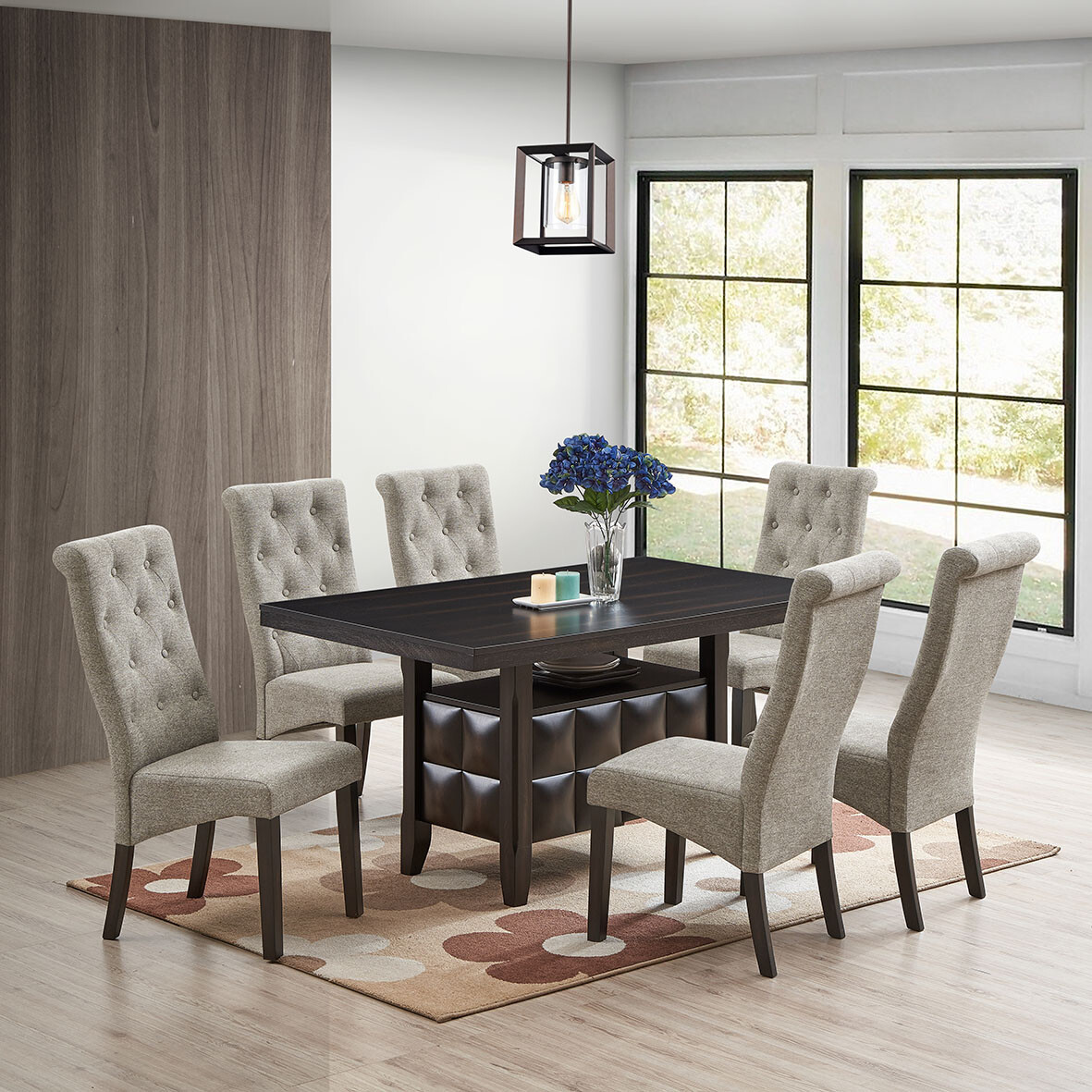 Lemont 7-Piece Dining Set, Rectangle Table & 6 Parson Chairs