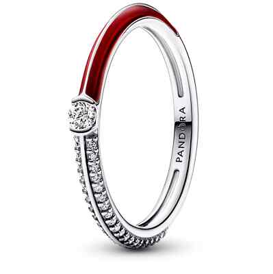 Authentic Pandora Ring, Pandora ME Pave and Red Dual, 192528C01
