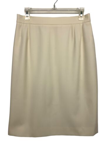 VTG Escada Margaretha Ley Women's size 40 (8 US) Cream Wool Skirt Zip Up Germany