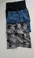 Women's 3 Piece Butt Lifting Shorts High Waist Tummy Control Yoga Shorts Seamles