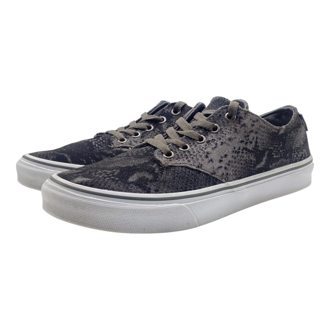 Vans Authentic Suede Snakeskin Snake Print Low Top Sneaker Gray Women s Size 10