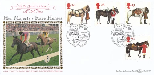(135957) All The Queens Horses GB Benham BLCS130 FDC Windsor Great Park 1997