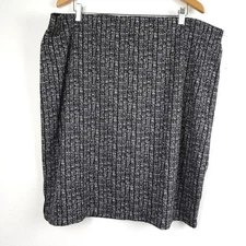 Kasper Pencil Skirt Women's Plus Size 3X Black White Stripe Professional Career