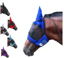 Majestic Ally Horse Fly Mask with Ears, Soft Fleece Touch, Protect Eyes and Ears