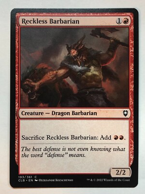 MTG Commander Legends: Battle for Baldur's Gate Reckless Barbarian NM/M