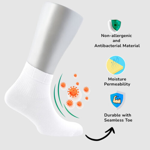 Cosyfeel® Women Loose Diabetic Ankle Socks 4-Pack Bamboo Material Seamless Toe - Picture 108 of 231