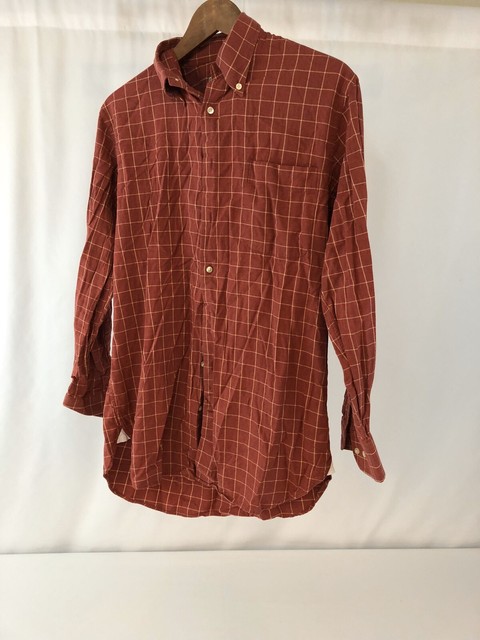 Peter Millar M Men's Red White Check Cotton Long Sleeve Button Down Shirt Plaid | eBay