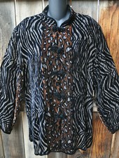ART TO WEAR SILK VELVET BURNOUT ASIAN STYLE KIMONO JACKET-A TOUCH OF CLASS, LG