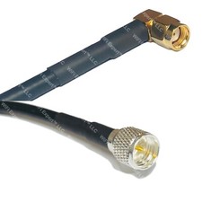 RFC195 RP-SMA MALE ANGLE to MINI UHF MALE Coax RF Cable USA-Ship Lot