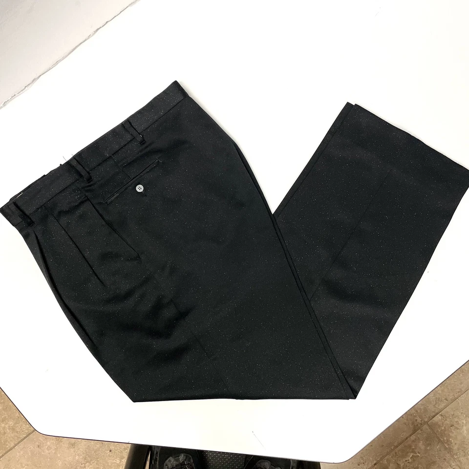 复古 50 年代风格 Falcone 黑色 4 Btn Peak 翻领闪亮金色格子摇滚套装 — 第 3/4 张图片