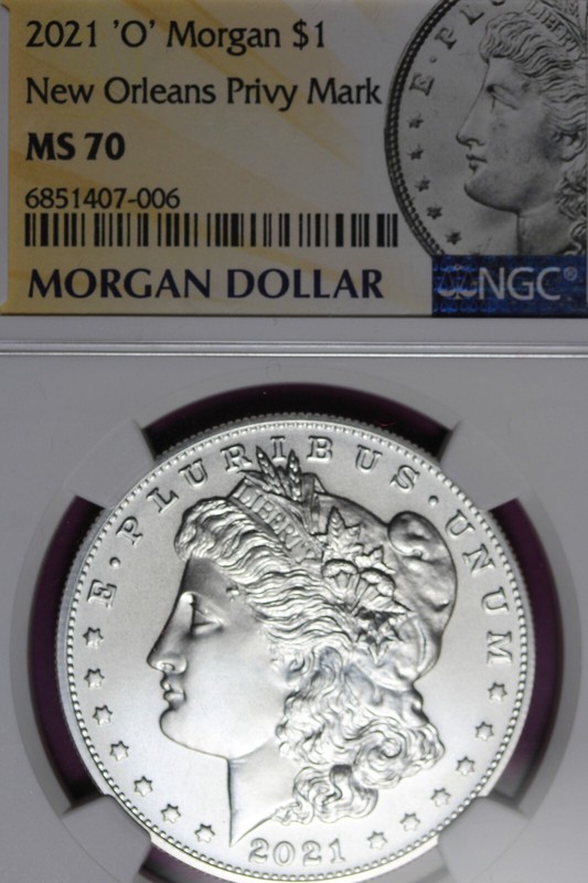 2021 O - NGC MS70 NEW ORLEANS PRVY MARK MORGAN SILVER DOLLAR #B45281