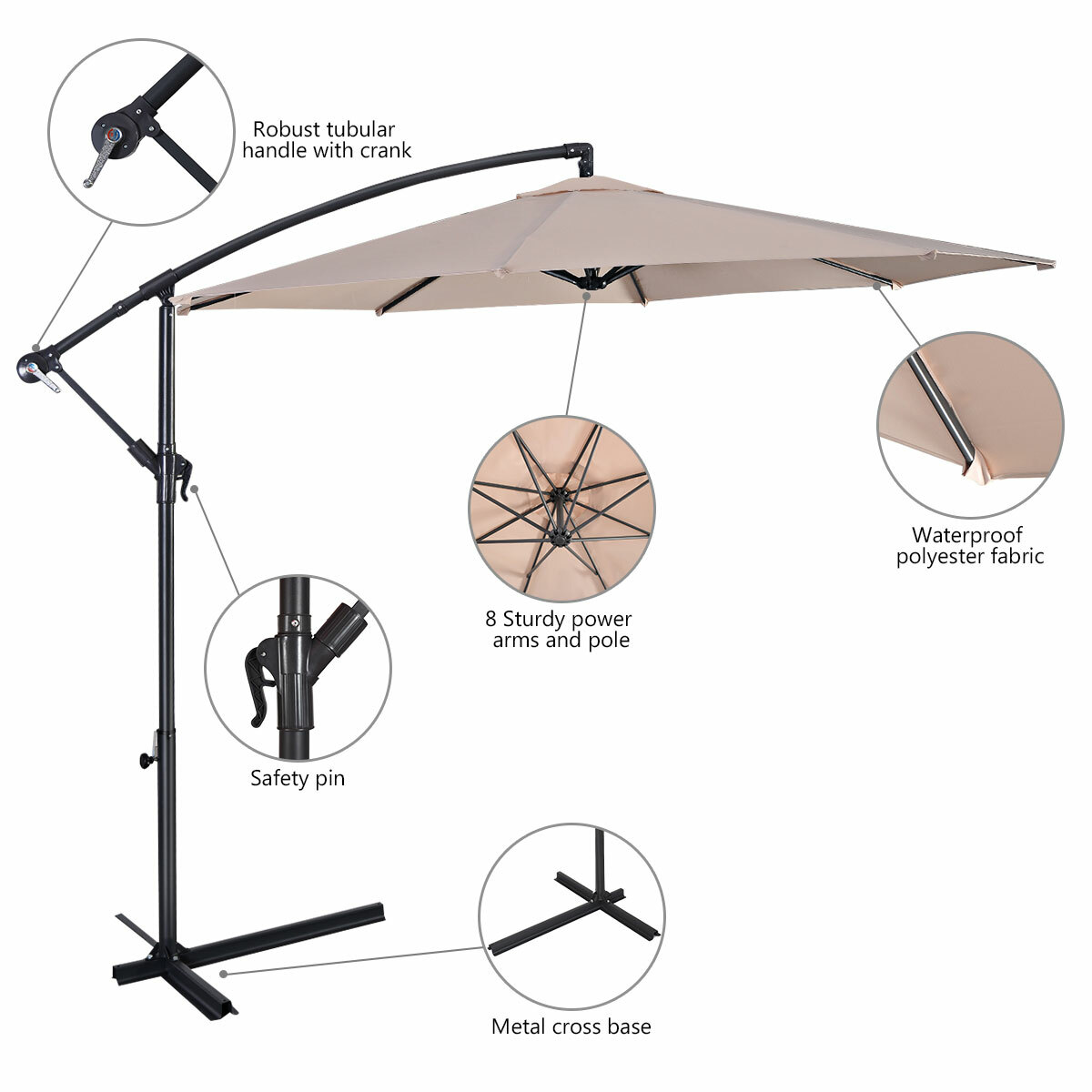 Giantex 10ft Outdoor Patio Sun Shade Umbrella Hanging For Sale Online Ebay
