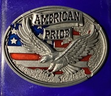 Patriotic American Pride - NOS Eagle Flag Montana Silversmiths Belt Buckle