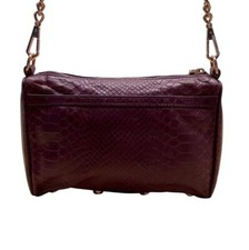 Rebecca Minkoff Burgundy Croc-Embossed Leather Gold Chain Strap Crossbody Bag