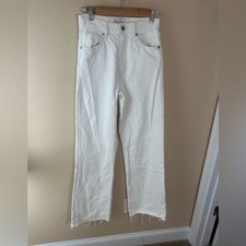 Zara Denim White High Waist Wide Leg Jeans long inseam size 2