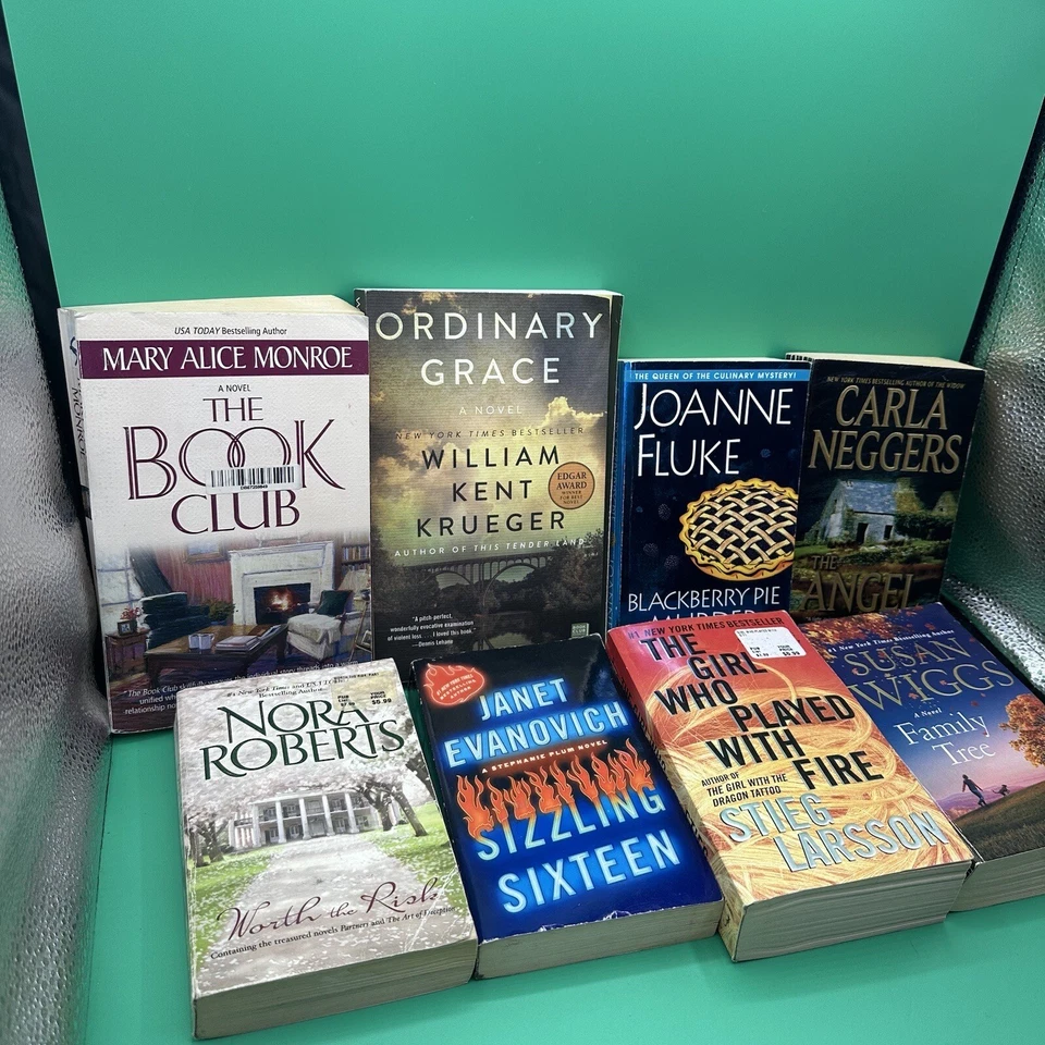 Lot Of 8 Best-Selling Fiction Books Roberts Monroe Fluke Larsson Paperback SET - Image 2 of 4