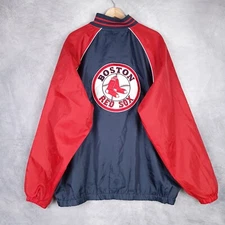 Boston Red Sox G-III Windbreaker Jacket Mens XL Blue Embroidered Patch Bomber