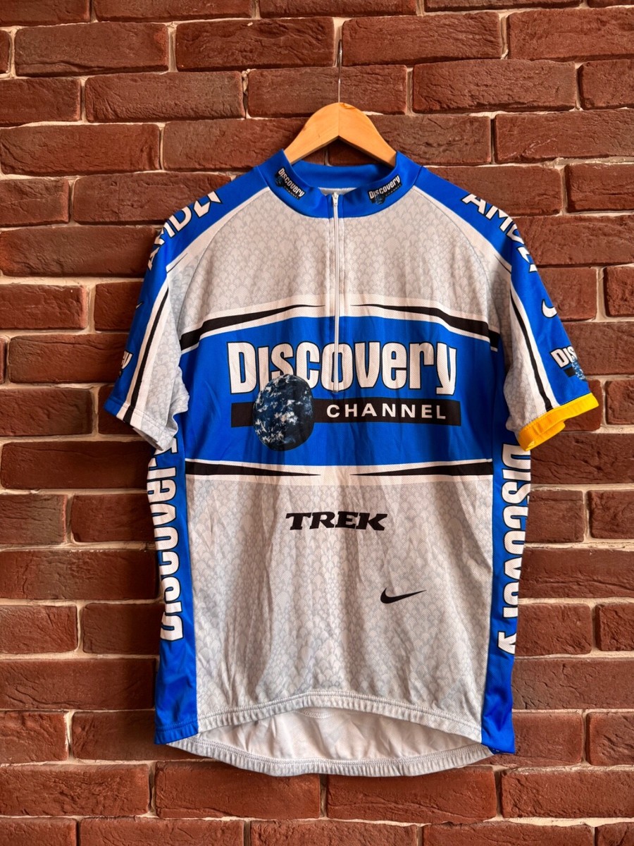 rare 00s Nike Trek Team Discovery Channel Cycling Jersey Bicycle L