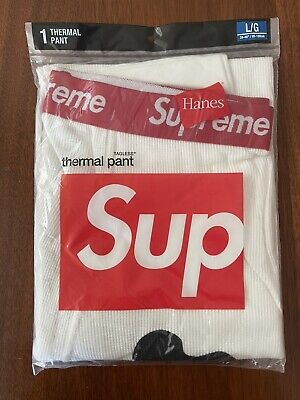Supreme Hanes Thermal Bones Pants 1 Pack Natural & Black Supreme Hanes Thermal Bones Pants 1 Pack Natural & Black