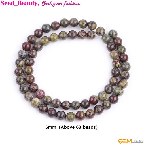 Natural Round Green Red Australia Blood Jade Loose Beads For Jewelry Making 15" - 第 7/28 張圖片