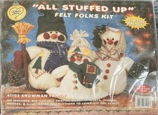 All Stuffed Up Felt Folks Kit Snowman Family Craft Embroidery Winter Christmas