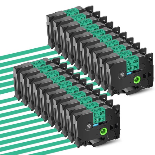 Cartouche De Ruban étiquette De Remplacement Brother TZE-731 / TZ-731 - Noir Sur Vert - 12 Mm X 8 M