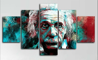 Abstract Albert Einstein Science 5 Panel Canvas Wall Art Home Decor Poster Print Ebay