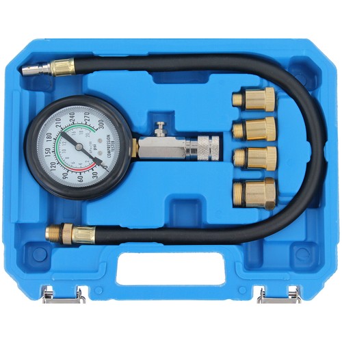 8 pièces Testeur de Compression Compressiomètre Moteur Essence Cylindree - Photo 3/5
