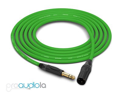 Canare Quad L-4E6S Cable | Neutrik Gold TRS XLR-M | Green 250 Feet
