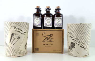 Monkey 47 Set - 12x Monkey 47 Gin 50ml (47% Vol) + 2x The Becher Keramikbecher