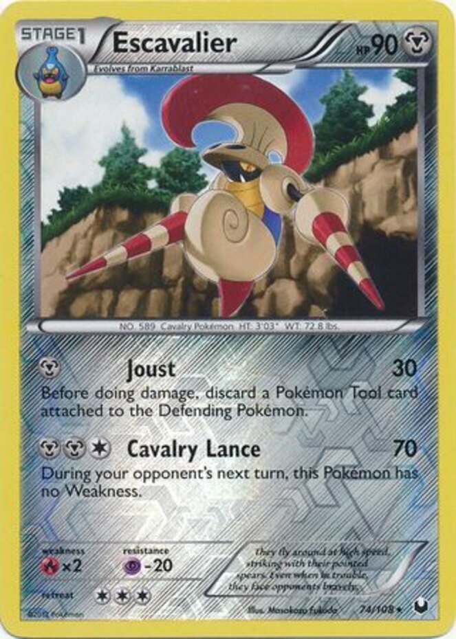 1x Escavalier - 74/108 - Rare - Reverse Holo NM-Mint Pokemon BW - Dark Explorers