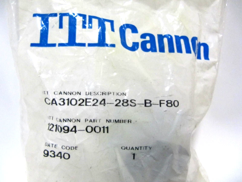 (NEW) ITT / Cannon Military Circular Connector 24 POS CA3102E24-28S-B-F80 - Image 2 of 4