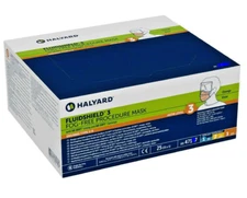 25 Pack Halyard 47147 FluidShield ASTM 3 Fog-Free Procedure Face Mask