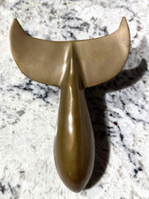 WHALE TAIL Door Knocker Vintage 7 Solid Brass...